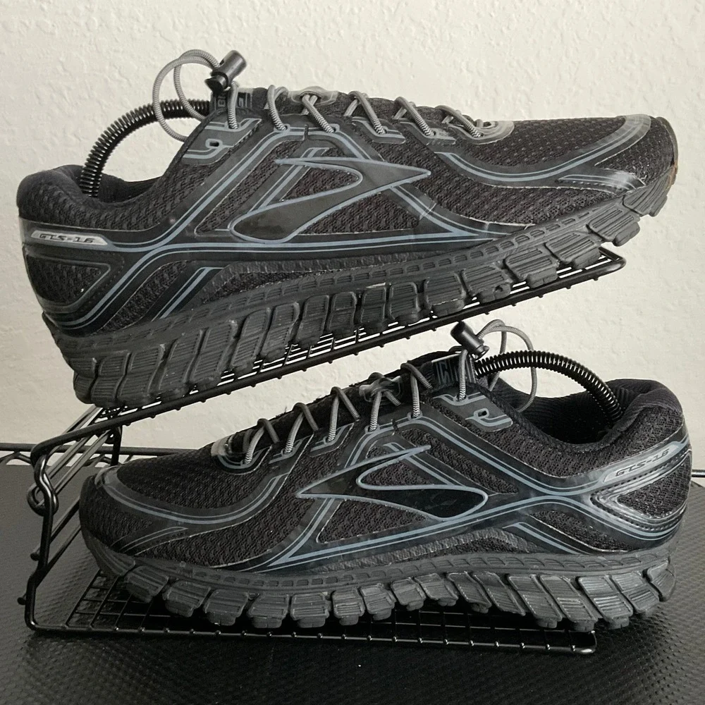 Brooks Adrenaline GTS 16 Mens Running Shoes Black Silver 1102121D068 Size 10.5 D